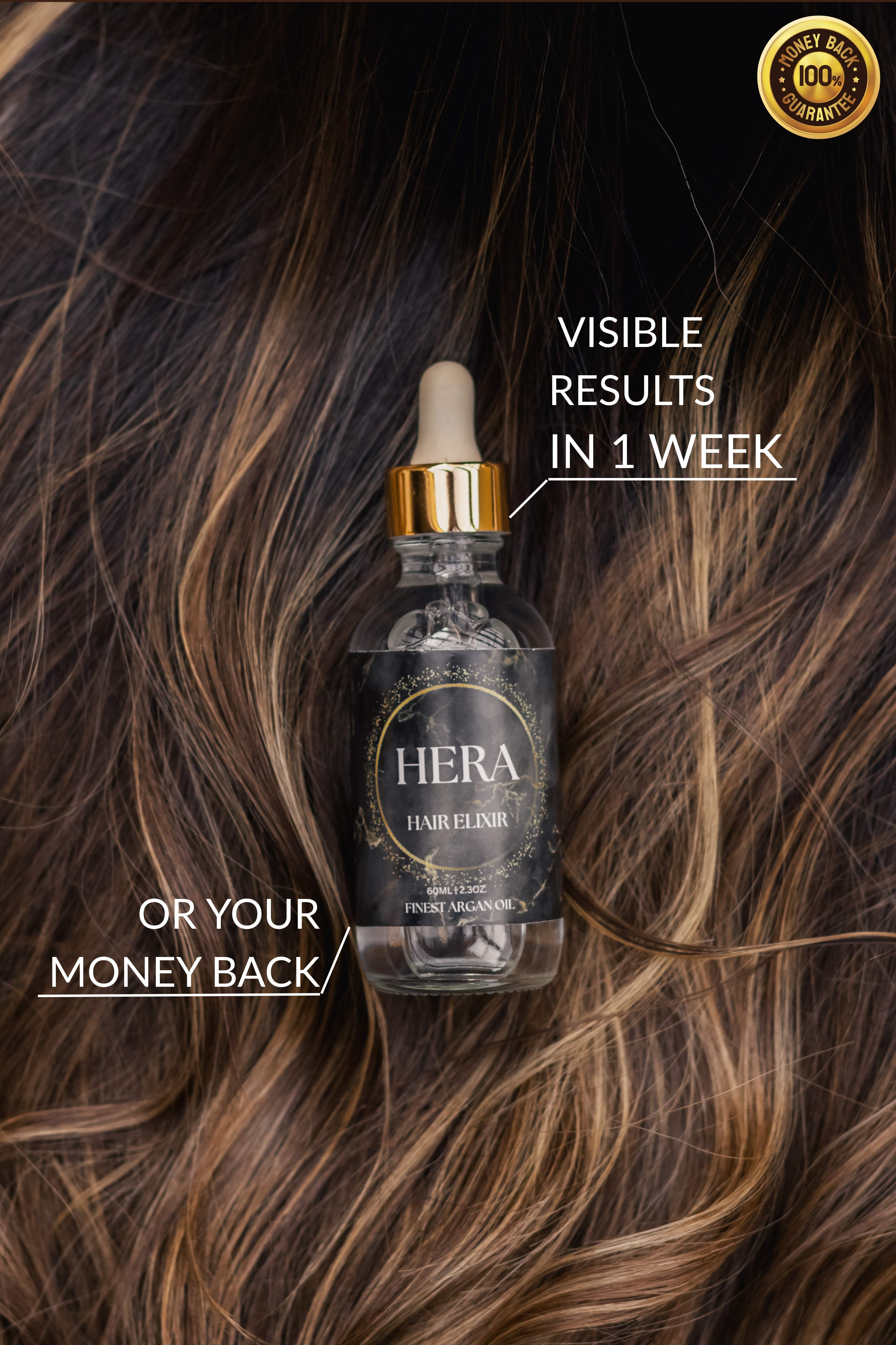 Oil drop on hair