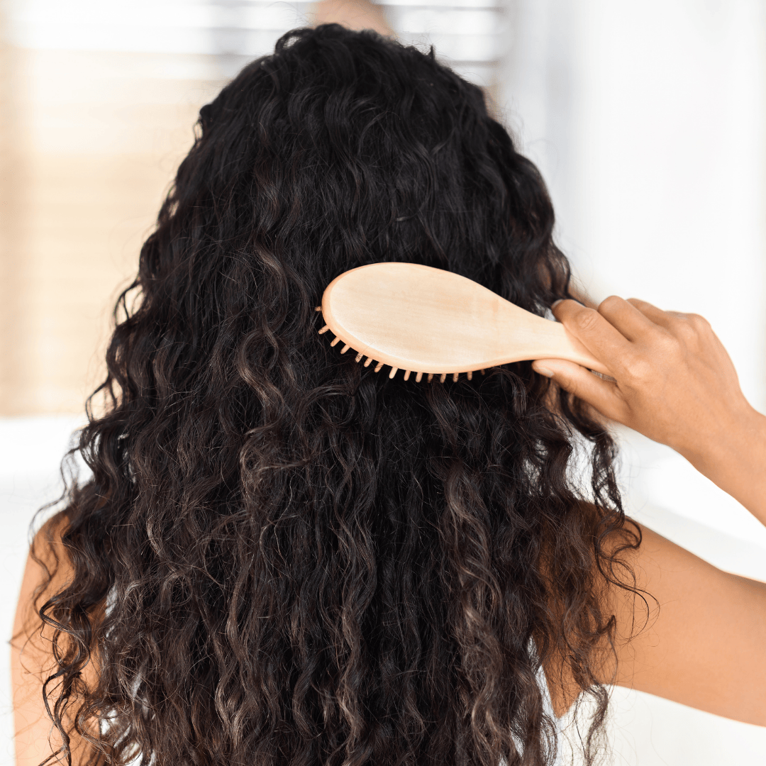 Applying hair mask